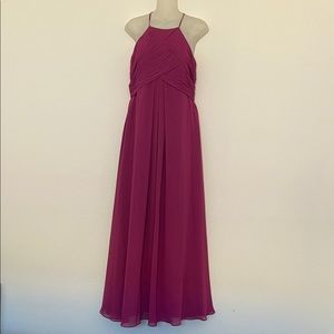 Azazie Ginger Chiffon Bridesmaid Prom Dress Gown Size A4 Cabernet EUC Worn Once